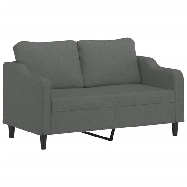 vidaXL 2-Sitzer-Sofa mit Zierkissen Dunkelgrau 140 cm Stoff