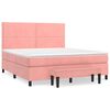 vidaXL Boxspringbett mit Matratze Rosa 180x200 cm Samt
