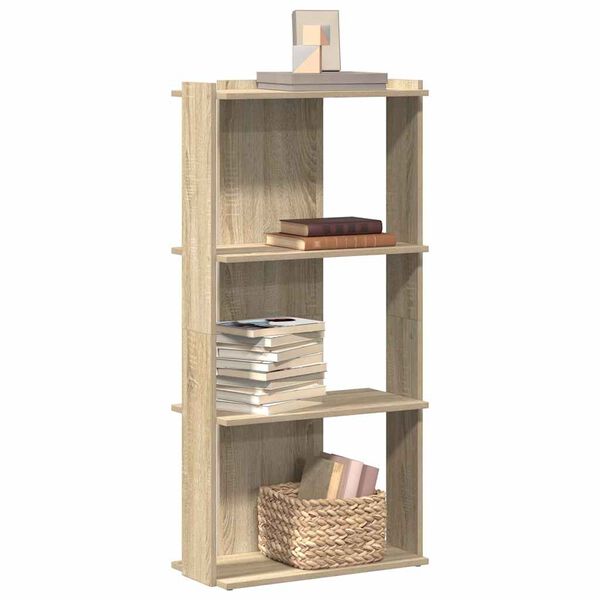 vidaXL B&uuml;cherregal 3 B&ouml;den Sonoma-Eiche 60x30x120 cm Holzwerkstoff