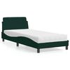 vidaXL Bett mit Matratze "Dover" Dunkelgr&uuml;n 90x190 cm Samt