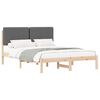 vidaXL Bettgestell mit gepolstertem Kopfteil Dunkelgrau 140 x 190 cm