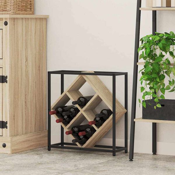 vidaXL Weinregal Sonoma-Eiche 51 x 18 x 52,5 cm Holzwerkstoff
