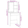 vidaXL Schminktisch-Set mit LED Hochglanz-Wei&szlig; Holzwerkstoff
