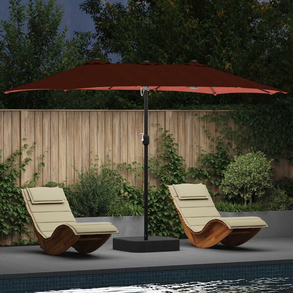 vidaXL Garten-Sonnenschirm Terrakotta 385 x 209 x 244 cm Polyester