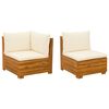 vidaXL Garten-Lounge-Set mit Kissen 2 St&uuml;ck Braun Massivholz Akazie