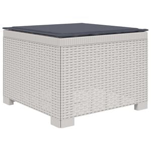 vidaXL 1-Sitzer Garten-Sofa mit Kissen Rattan-Look PP Wei&szlig;