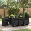 vidaXL Garten Essgruppe mit Kissen 9 pcs Schwarz Poly-Rattan