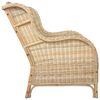 vidaXL Sessel mit Kissen Natur-Rattan und Leinen