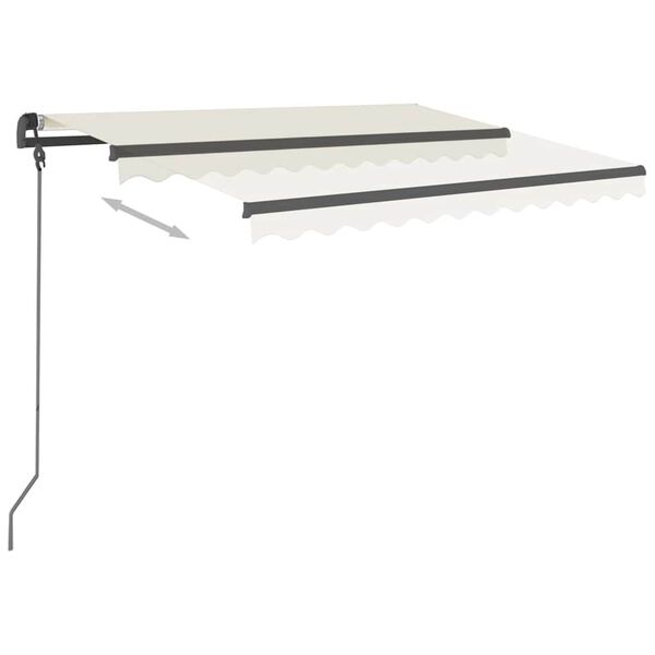 vidaXL Markise Automatisch Einziehbar mit Pfosten 3x2,5 m Creme