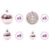 vidaXL Weihnachtskugel-Set mit 150 LEDs 61 pcs Rosa Kunststoff