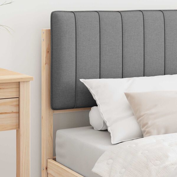 vidaXL Bettgestell mit gepolstertem Kopfteil Hellgrau 90 x 190 cm