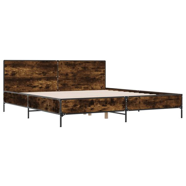 vidaXL Bettgestell R&auml;uchereiche 180x200 cm Holzwerkstoff und Metall