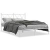 vidaXL Bettgestell mit Kopfteil Metall Wei&szlig; 140x190 cm