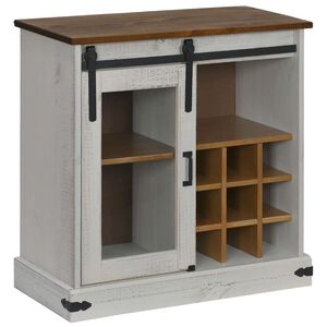 vidaXL Sideboard HALDEN mit Schiebet&uuml;r Wei&szlig; 80x40x80 cm Massivholz