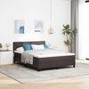 vidaXL Boxspringbett mit Matratze Dunkelbraun 160 x 200 cm Stoff