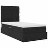 vidaXL Bett mit Stauraum und LED mit LED Schwarz 100 x 200 cm Samt