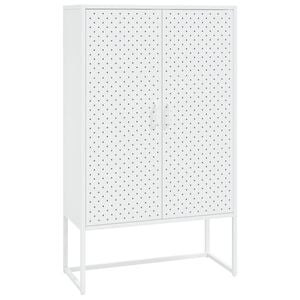 vidaXL Highboard Wei&szlig; 80x35x135 cm Stahl