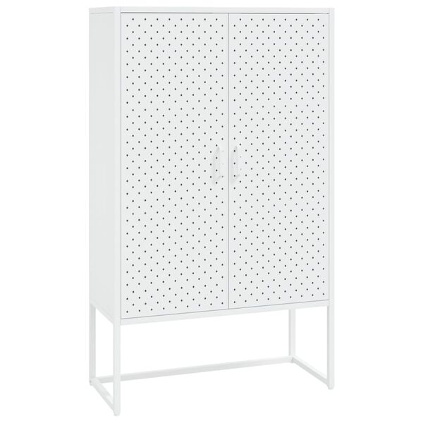 vidaXL Highboard Weiß 80x35x135 cm Stahl