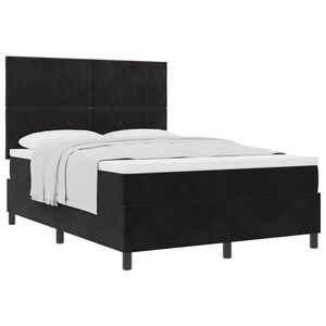 vidaXL Boxspringbett mit Matratze Schwarz 140 x 190 cm Stoff