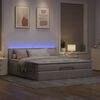 vidaXL Ottoman-Bett mit Matratze & LEDs Taupe 160x200 cm Stoff