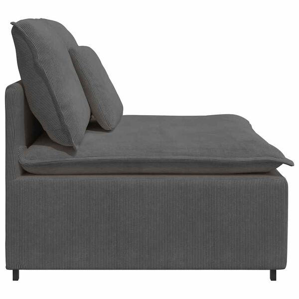 vidaXL Modulares Sofa Mittelmodul mit Kissen Dunkelgrau 100 cm