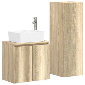 vidaXL Badezimmerm&ouml;bel-Set 2 stk. Sonoma-Eiche 33 x 34,5 x 100 cm