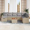 vidaXL Garten-Sofa-Set mit Kissen mit Speicher 9 pcs Beige Poly Rattan
