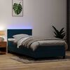 vidaXL Boxspringbett mit Matratze & LED Dunkelblau 80x210 cm Samt