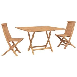 vidaXL Garten Bistro Set 3 stk. Natur Massivholz Teak