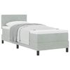 vidaXL Boxspringbett mit Matratze Hellgrau 80 x 200 cm Samt