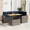 vidaXL 5-tlg. Garten-Sofagarnitur mit Kissen Grau Poly Rattan