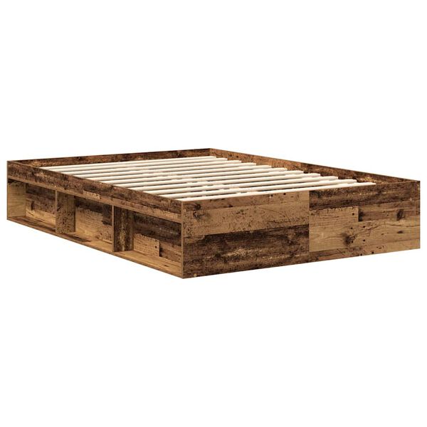 vidaXL Bettgestell ohne Matratze Altholz-Optik 140x200cm Holzwerkstoff