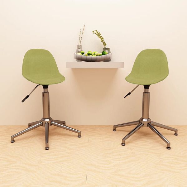 vidaXL Esszimmerst&uuml;hle 2 Stk. Drehbar Gr&uuml;n Stoff