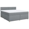 vidaXL Boxspringbett mit Matratze Hellgrau 180x200 cm Stoff