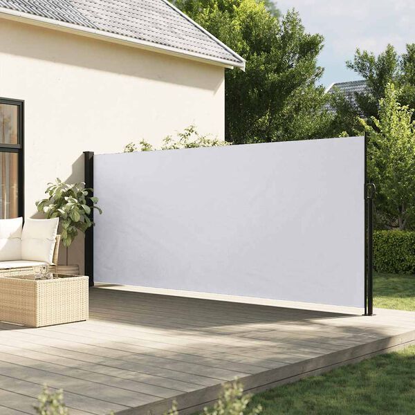 vidaXL Seitenmarkise Ausziehbar Wei&szlig; 180x600 cm