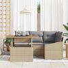 vidaXL Garten-Sofa-Set mit Speicher 5 pcs Beige Poly Rattan