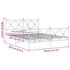 vidaXL Bettgestell mit Kopf- und Fußteil Metall Weiß 150x200 cm