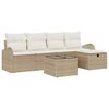 vidaXL Sofa Set mit Kissen mit Speicher Beige und Creme Poly-Rattan