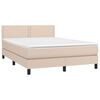 vidaXL Boxspringbett mit Matratze & LED Cappuccino-Braun 140x200cm