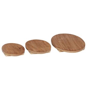 vidaXL Pflanzenhocker 3 Stk. Natur 29 x 29 x 3,5 cm Mahagoni Holz