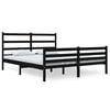 vidaXL Massivholzbett Schwarz Kiefer 135x190 cm