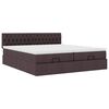 vidaXL Ottoman-Bett mit Matratzen & LEDs Dunkelbraun 160x200 cm Stoff
