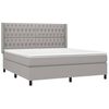 vidaXL Boxspringbett mit Matratze Hellgrau 180x200 cm Stoff