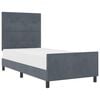vidaXL Boxspringbett mit Kopfteil Dunkelgrau 80 x 200 cm Samt