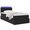 vidaXL Bett mit Stauraum und LED mit Matratze Schwarz 90 x 200 cm Samt