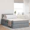 vidaXL Bett mit Stauraum und LED mit LED Hellgrau 120 x 200 cm Stoff