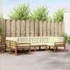 vidaXL Outdoor-Sofagarnitur mit Kissen 6 pcs Natur und Creme