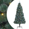 vidaXL K&uuml;nstlicher vorbeleuchteter Weihnachtsbaum mit Kugelset Gr&uuml;n