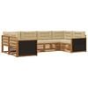 vidaXL Outdoor-Sofagarnitur 6 Stk. Natur und Beige Massivholz Akazie