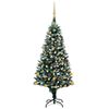 vidaXL K&uuml;nstlicher Weihnachtsbaum mit LEDs Kugeln Zapfen 210 cm